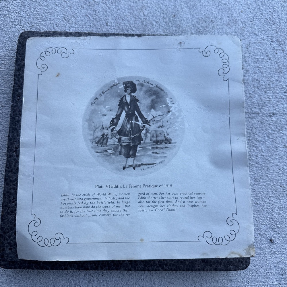 Limoges "Edith Practical Woman" In Tailored Costume Women of Century Plate 1915 - Picture 3 of 4